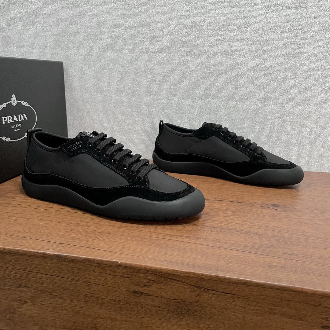 Prada Men's Speedrock Nylon and Suede Sneakers