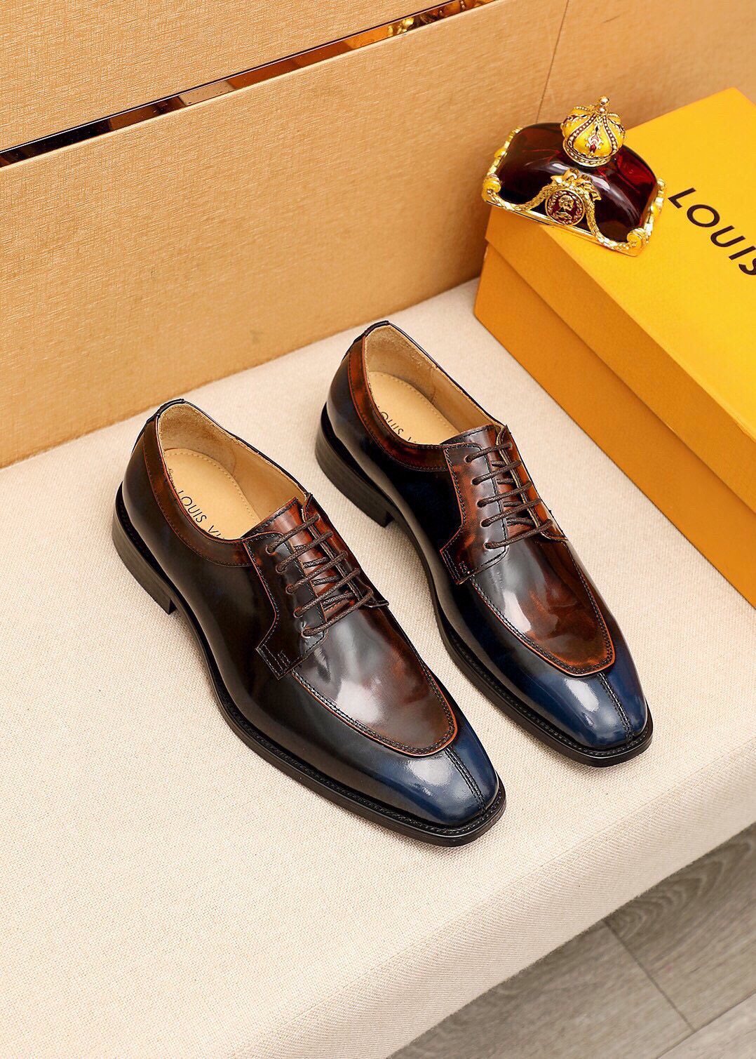 Louis Vuitton Men's Dark Brown & Black Oxford Shoes