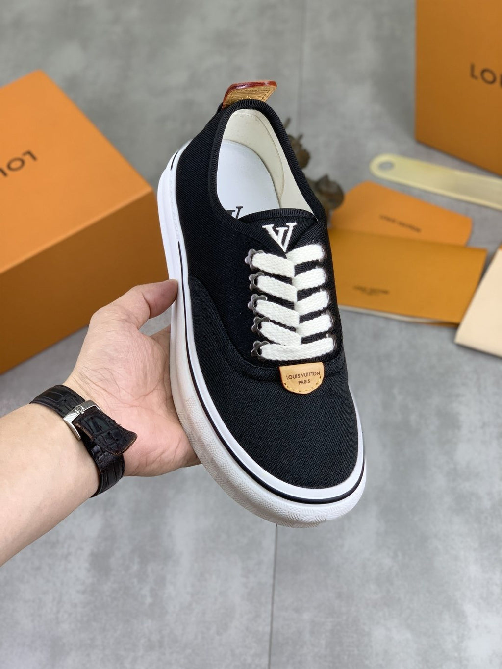 Louis Vuitton Textured Low-Top Sneakers
