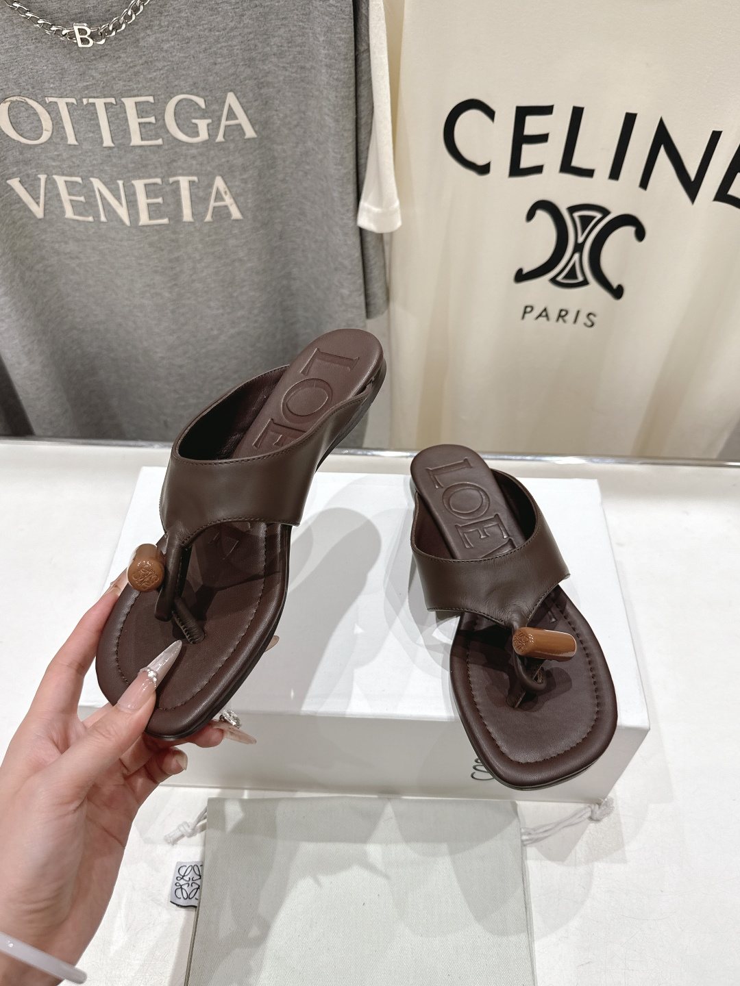 Loewe Embossed Thong Sandals