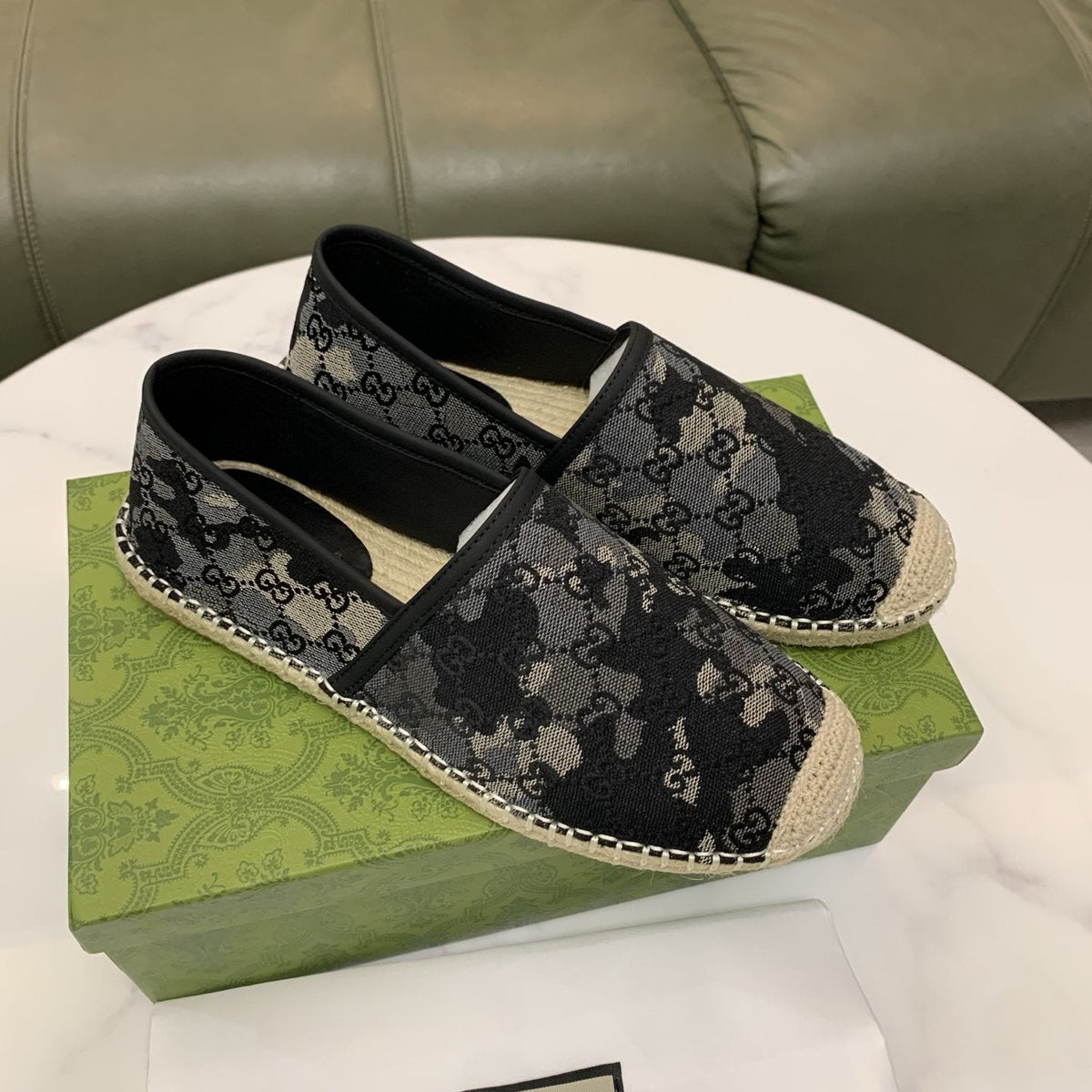 Gucci Men's Monogram Espadrille Loafers