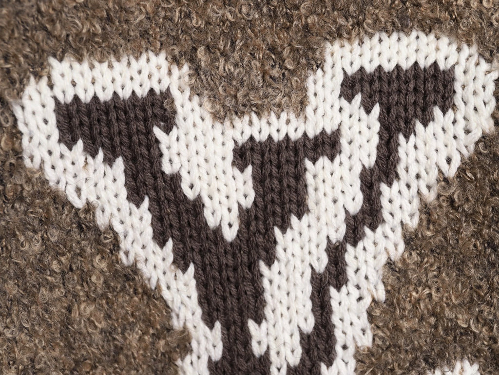 Louis Vuitton 22FW Large LV-Motif Knit Sweater - Brown
